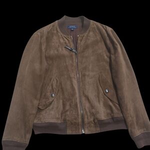 Polo by Ralph Lauren Men's Brown Suede Bomber Jacket